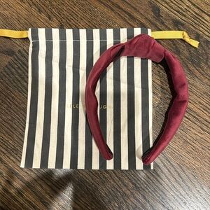 Lele Sadoughi Velvet Knotted Headband burgundy/ wine color